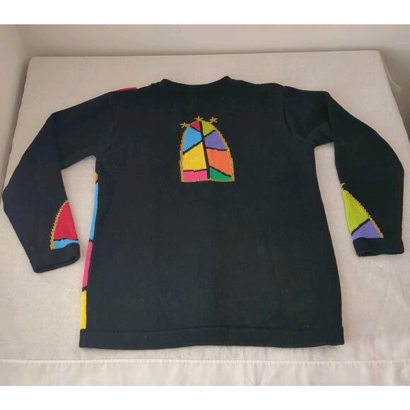 Vintage Storybook Knits Cardigan Sweater Small Angels And Cathedral Cottage Core - Picture 6 of 14